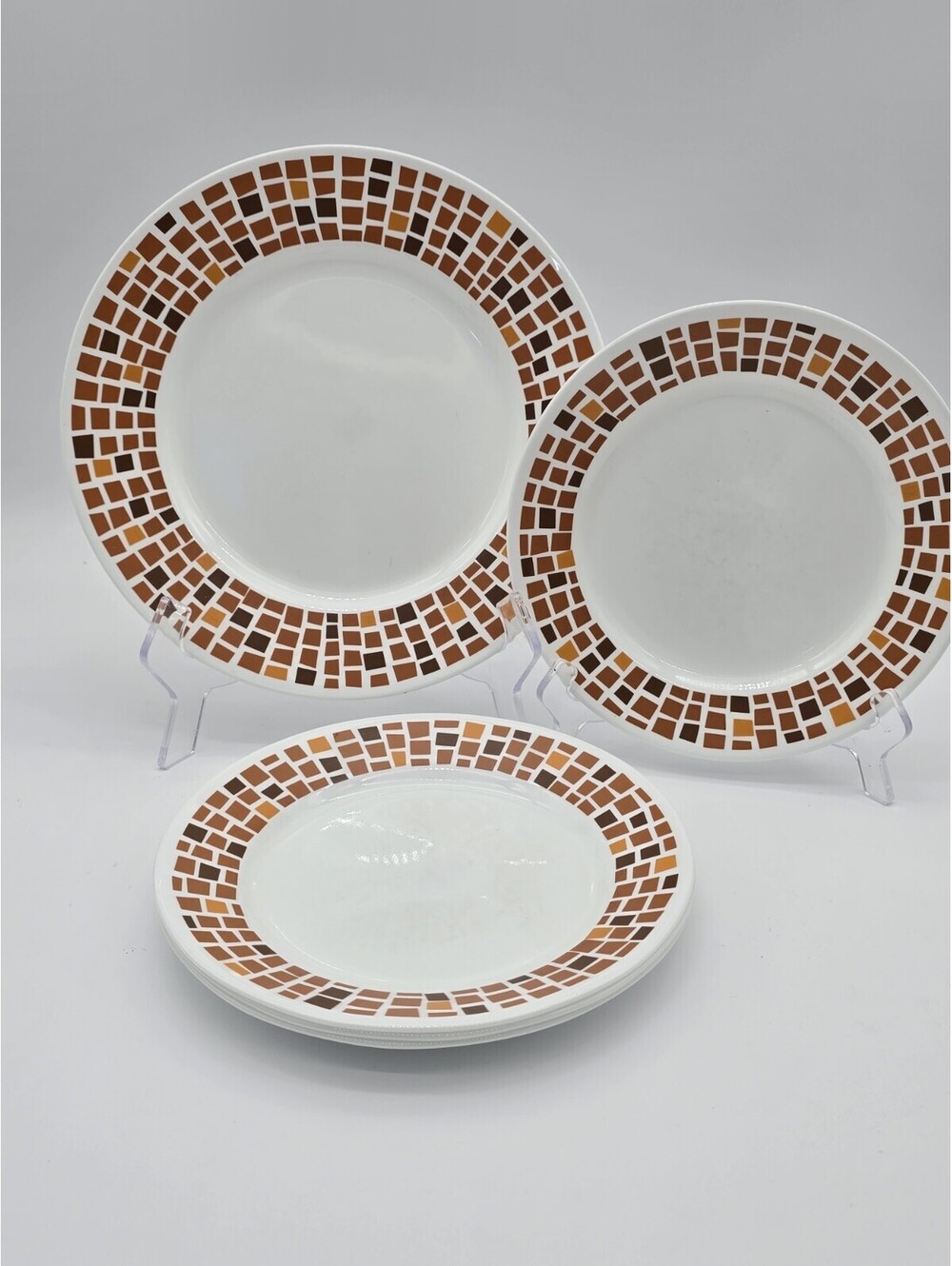 Corelle Precious Colours Amber Orange 5-Plates Set Made USA